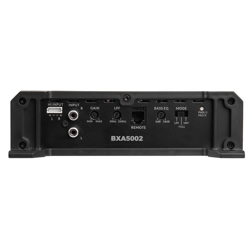 500W Peak 2-Ohm Stable 2-Channel Car Audio Amplifier with Remote Subwoofer Level Control D808719