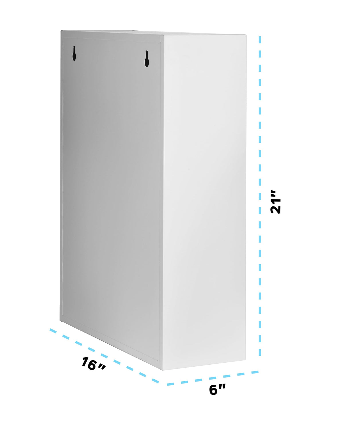 White Locking Metal Wall Mounted Medication Cabinet with Document Pocket I52358