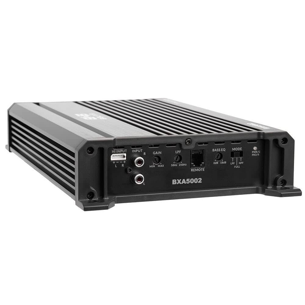 500W Peak 2-Ohm Stable 2-Channel Car Audio Amplifier with Remote Subwoofer Level Control D808719