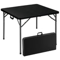 34" Black Square Folding Table with Carrying Handle W584857