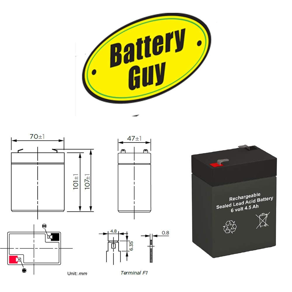 6V 4.5Ah SLA Rechargeable Batteries Qty of 2 T166602