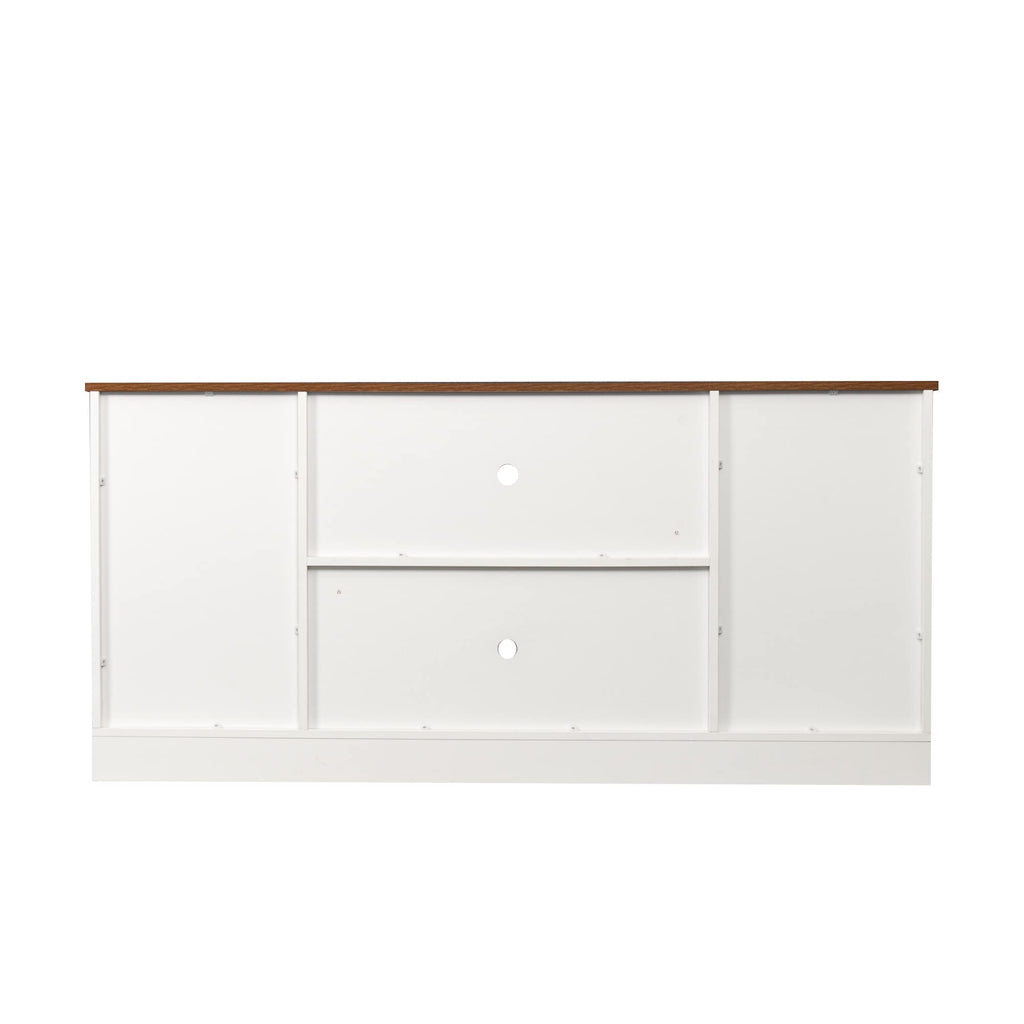 Sliding Barn Door Wood TV Stand with Adjustable Shelves U948