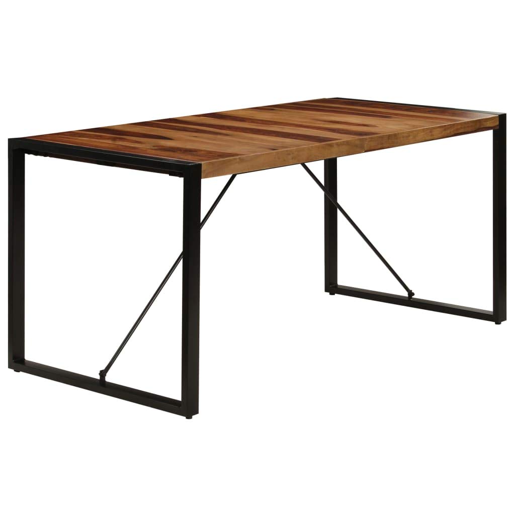 Industrial Dining Table Metal Frame 63"x31.5"x29.5" Solid Sheesham Wood L264