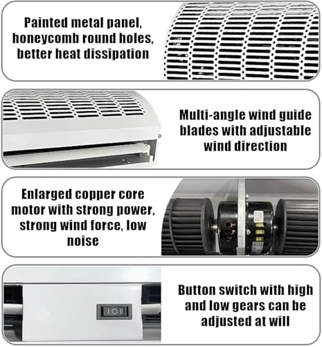 White 150cm Wall-Mounted Air Curtain with Remote Control T608602