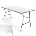 6FT Folding Picnic Table with Tablecloth K37691