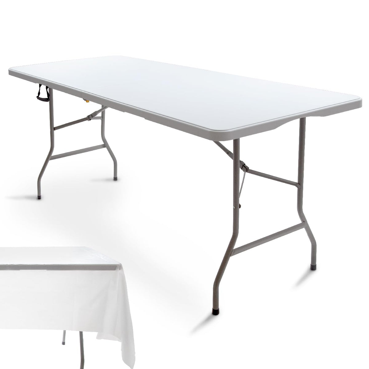 6FT Folding Picnic Table with Tablecloth K37691