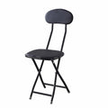 Folding Bar Stool with Backrest, 18 Inch Portable Stool with Footrest, Steel Frame Legs, Black D802004
