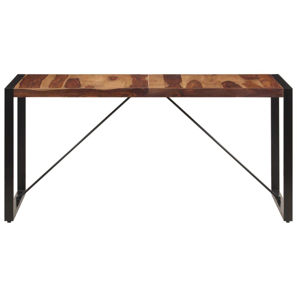 Industrial Dining Table Metal Frame 63"x31.5"x29.5" Solid Sheesham Wood L264