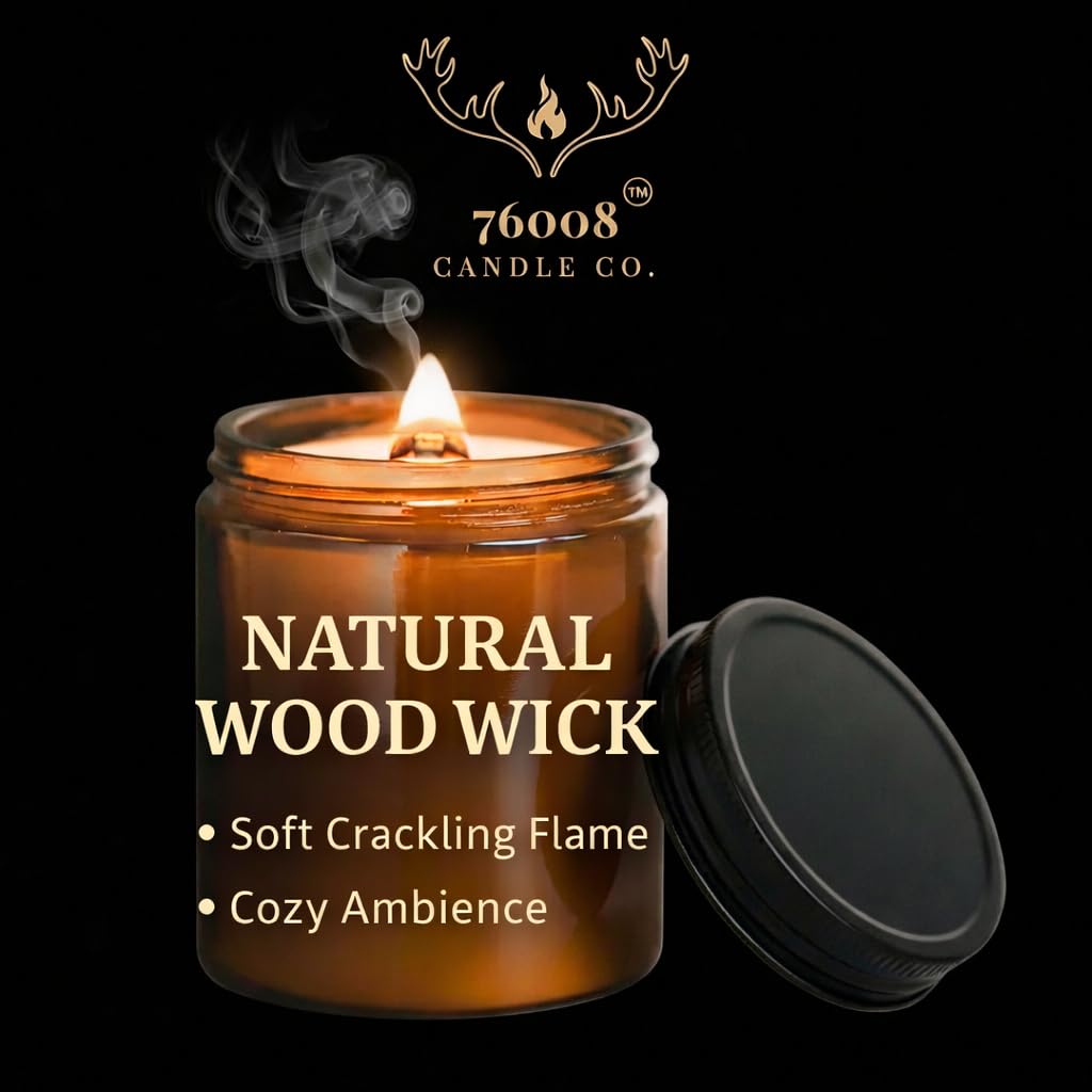 Leather & Whiskey Scented 16 oz Soy Wax Candle C60482