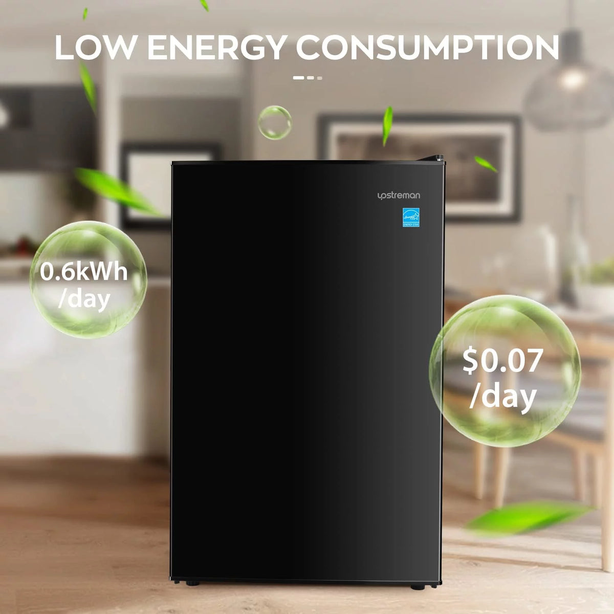 4.5 Cu.ft Black Single Door Mini Fridge with Freezer X10159