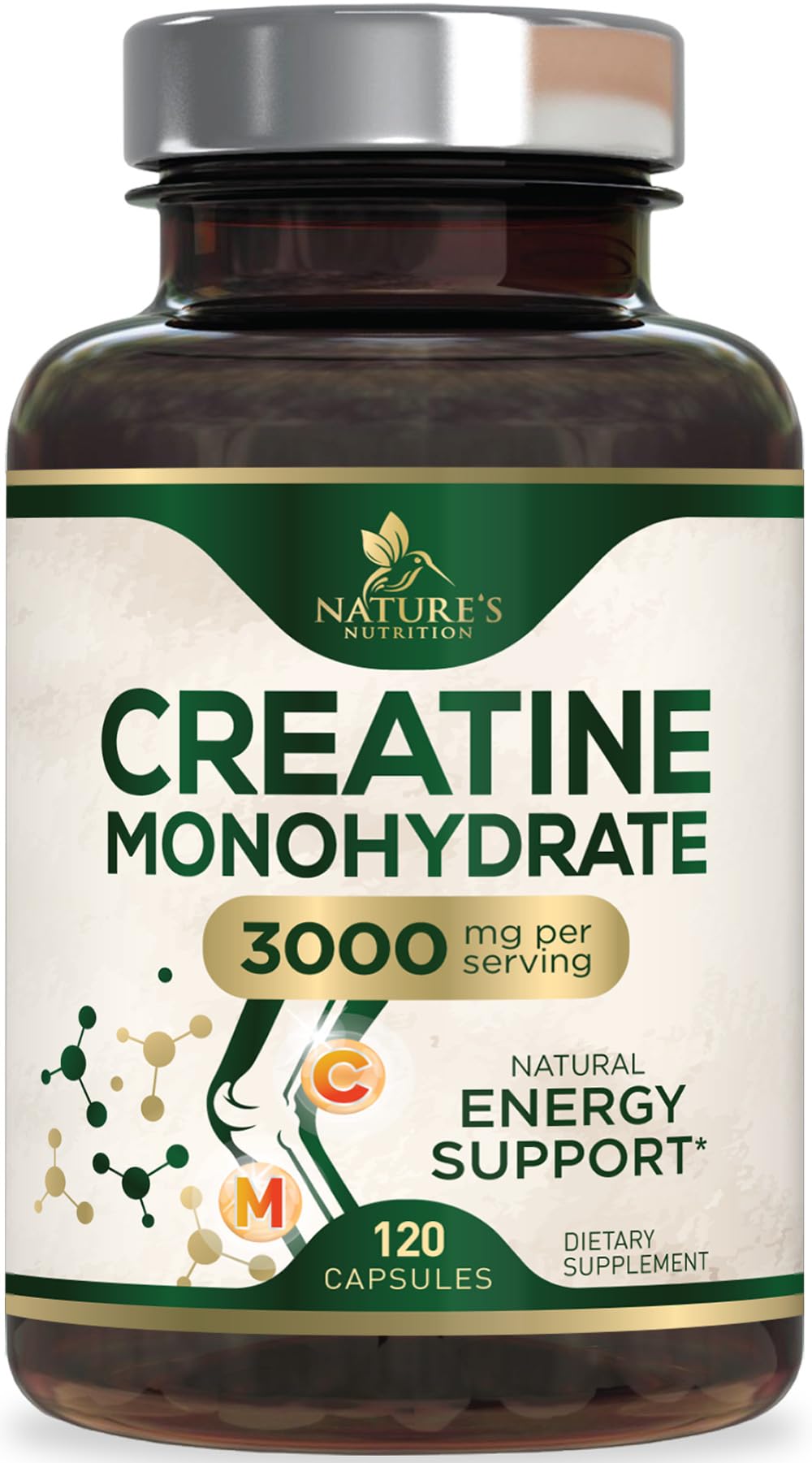 Micronized Creatine Monohydrate 3000mg 120 Capsules R30182