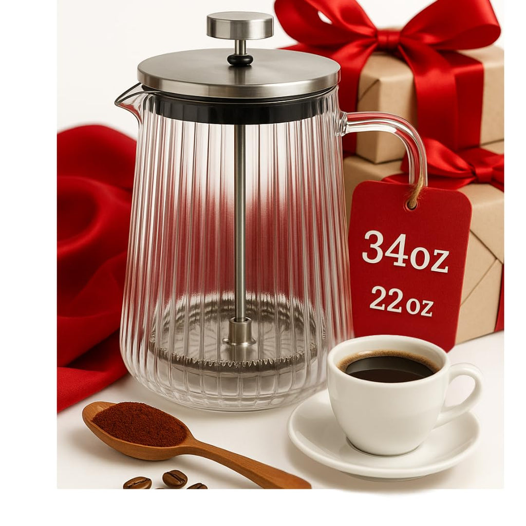 Glass French Press Coffee Maker 34oz O2517
