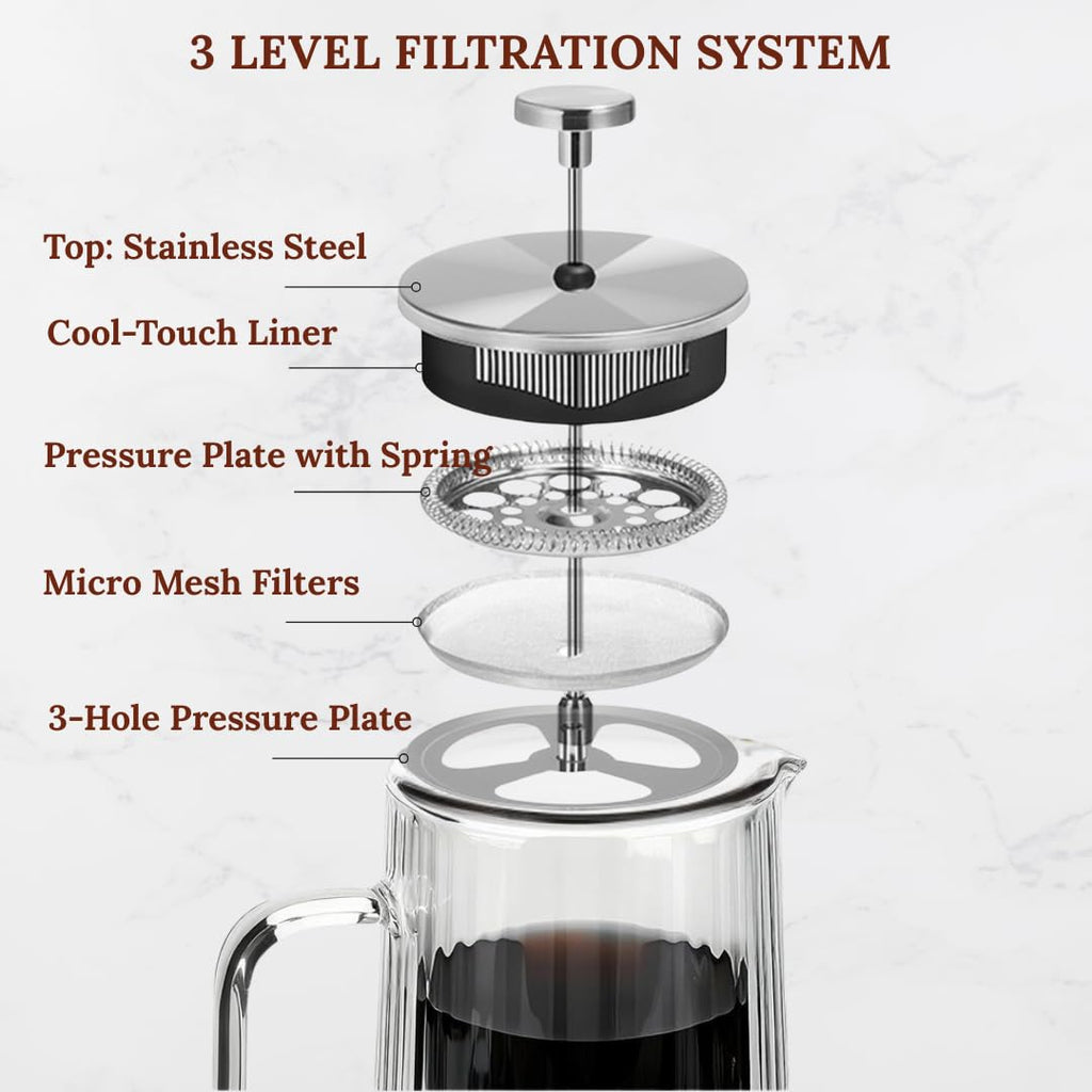 Glass French Press Coffee Maker 34oz O2517