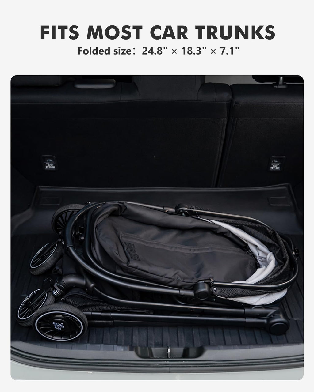 Black Foldable Pet Stroller with Detachable Carrier F767