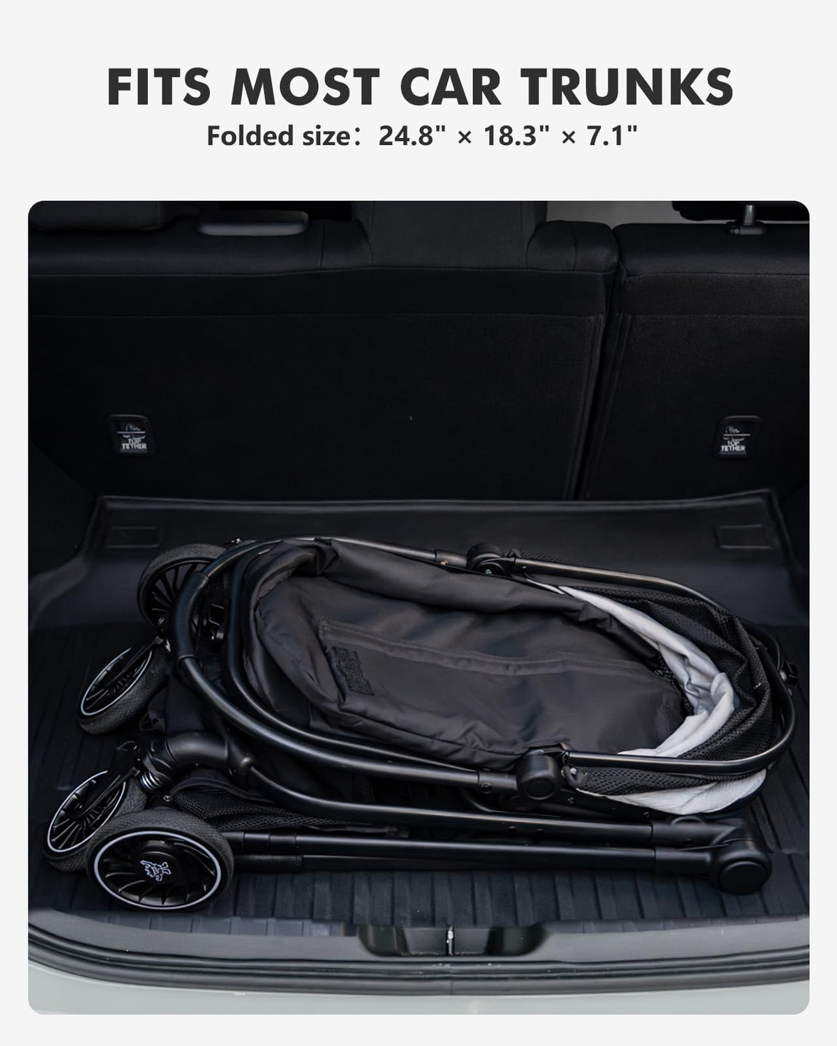 Black Foldable Pet Stroller with Detachable Carrier F767