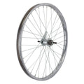 Rear Bicycle Wheel with Coaster Brake, 24 x 1.75, 36H, Steel, Silver O149529