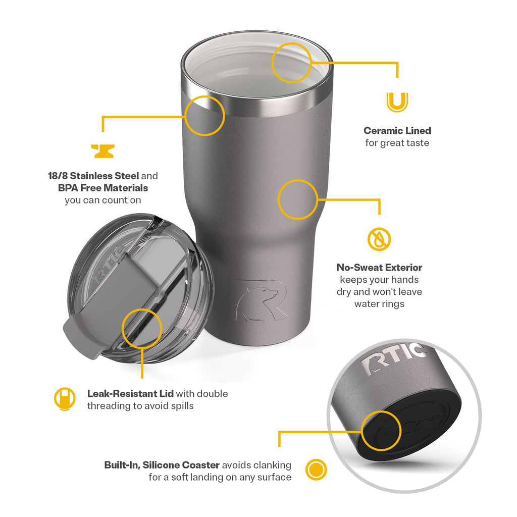 20oz Ceramic Lined Tumbler with Lid F615