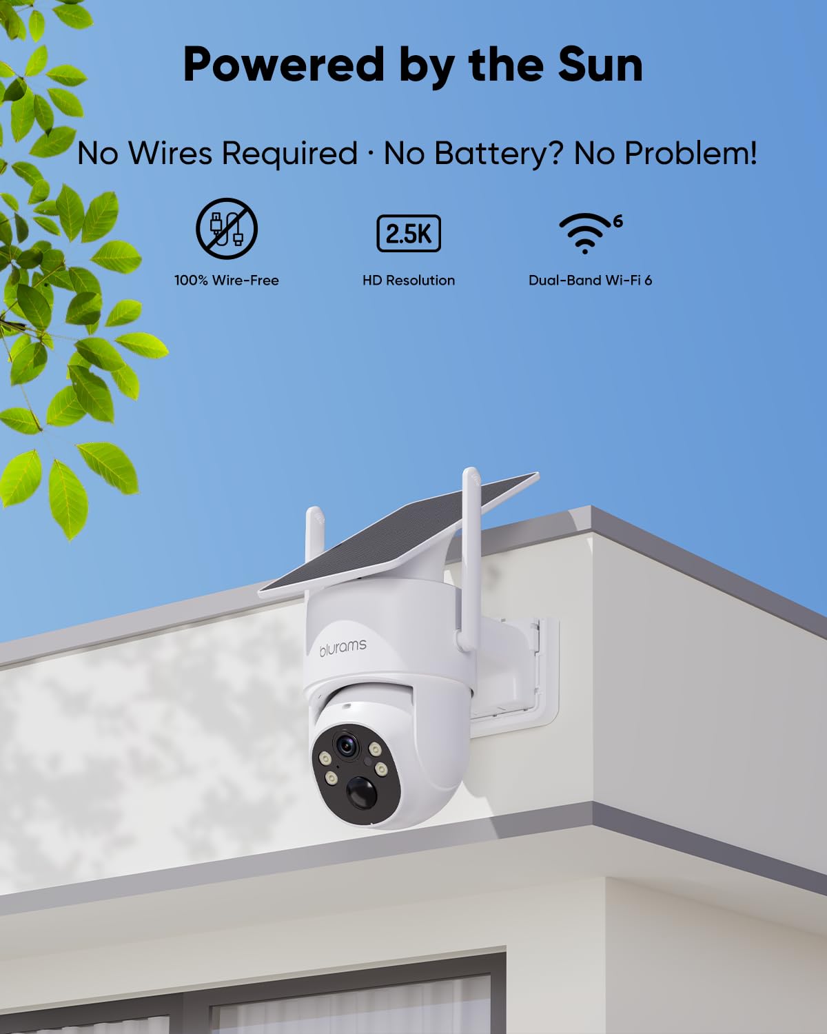 4MP Pan/Tilt Wireless Outdoor Security Camera with Solar Panel S607131