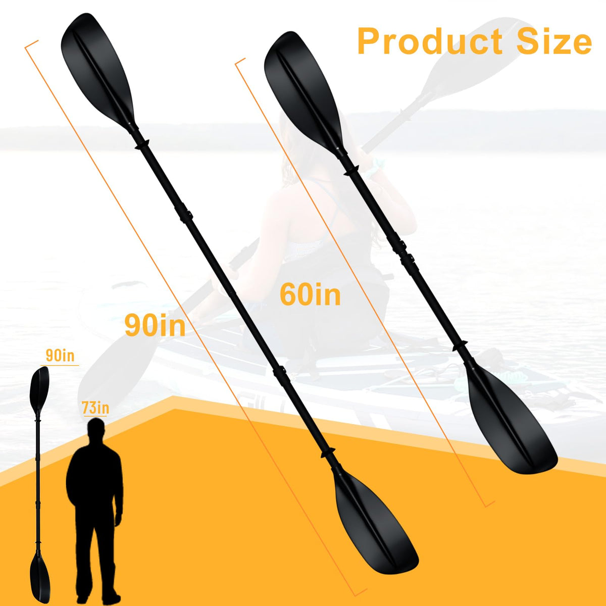 Adjustable 60-90 Inch Kayak Paddle T632