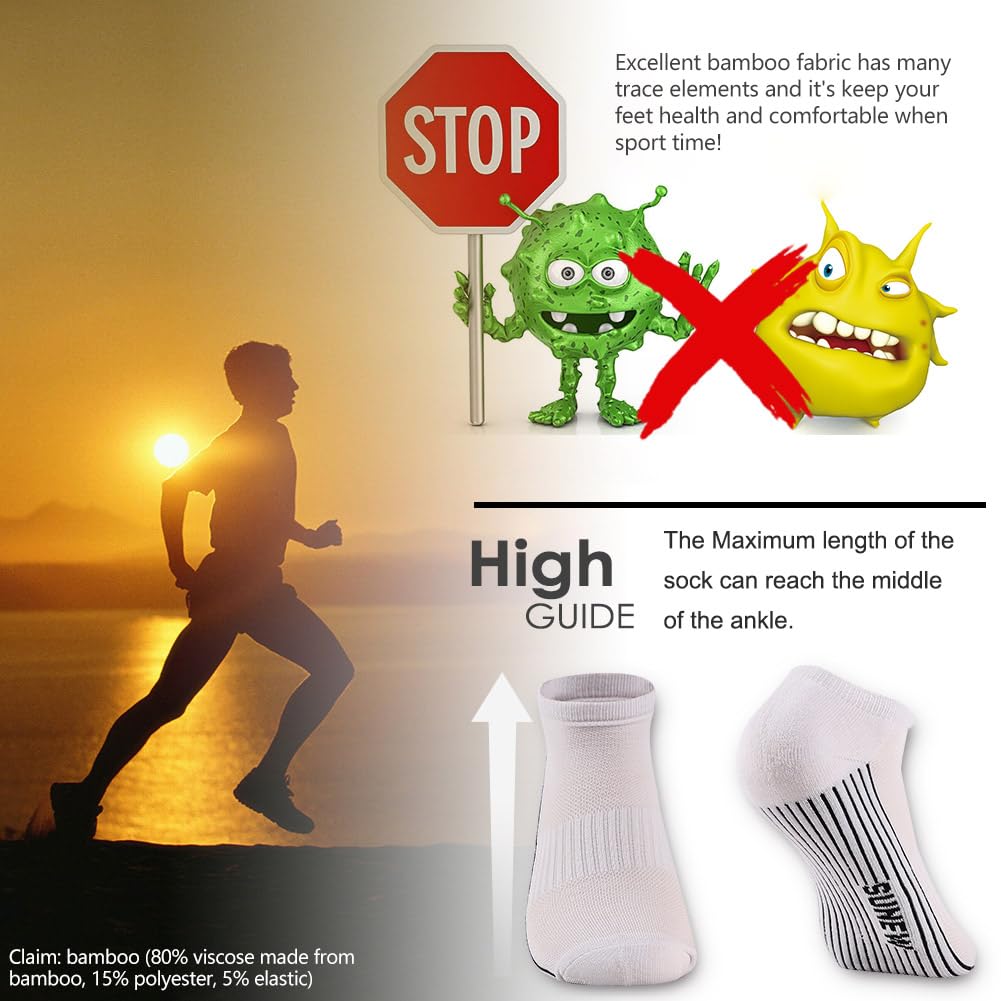 6 Pairs Viscose Bamboo Cushioned Ankle Socks J21526