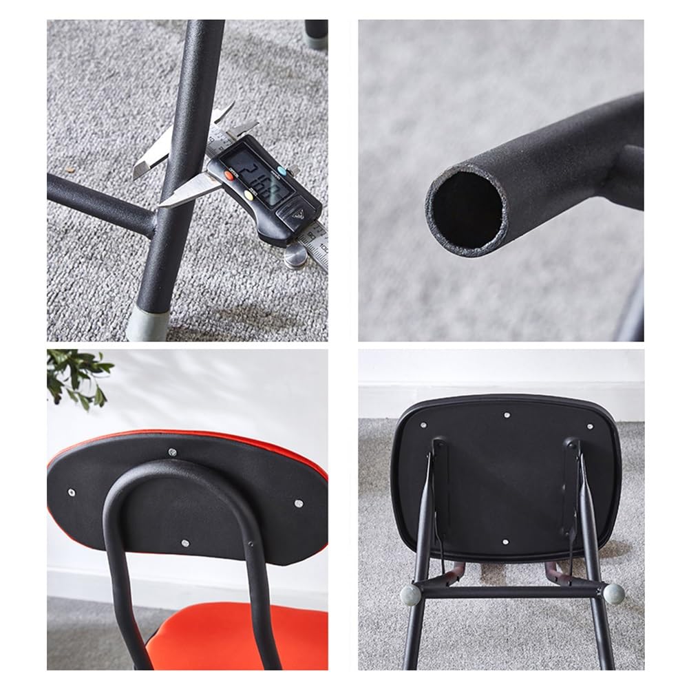 Folding Bar Stool with Backrest, 18 Inch Portable Stool with Footrest, Steel Frame Legs, Black D802004