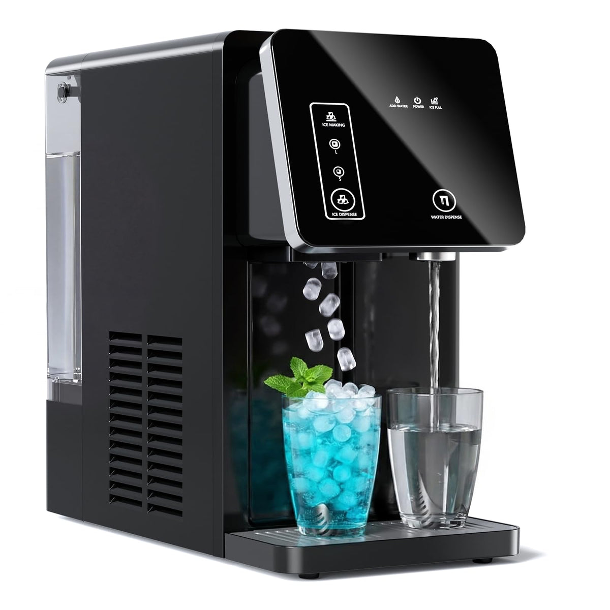 2-in-1 Countertop Ice Maker Machine with Water Dispenser, Black G4672