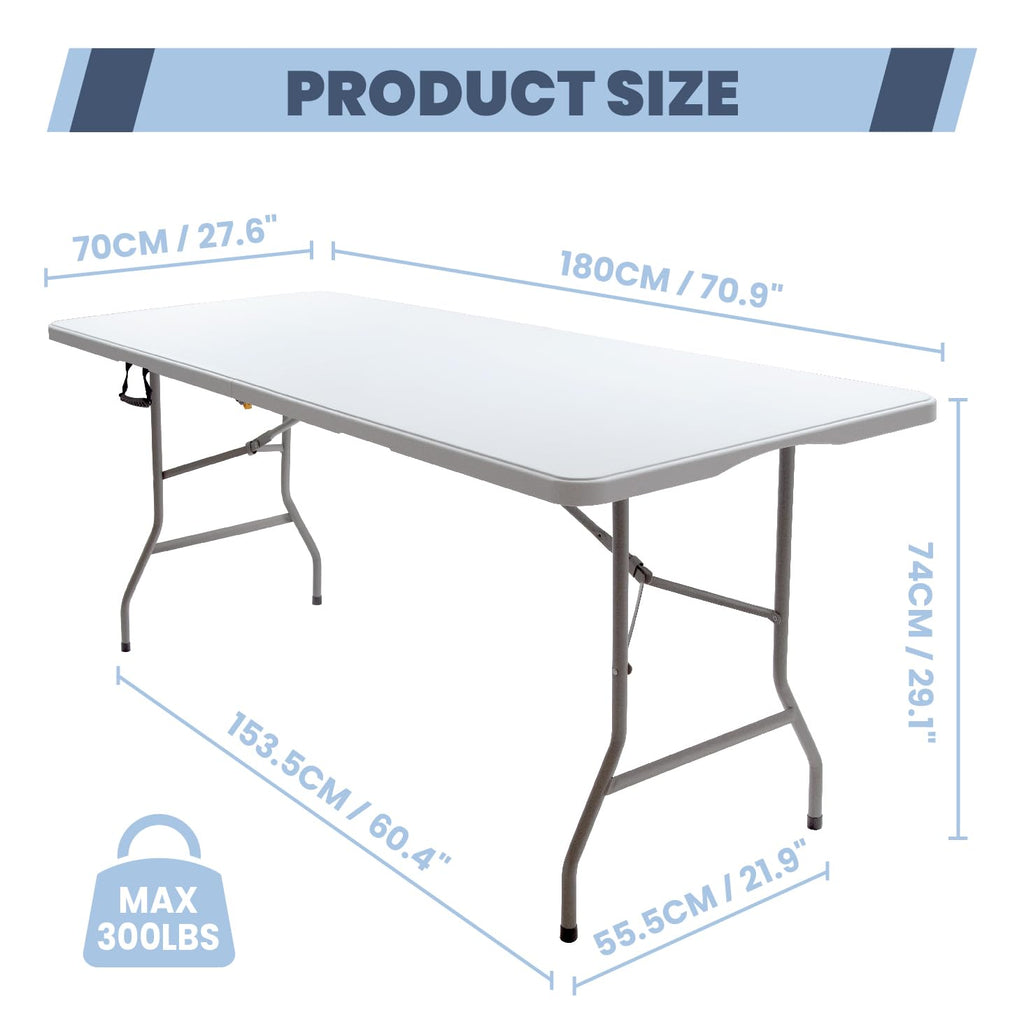 6FT Folding Picnic Table with Tablecloth K37691