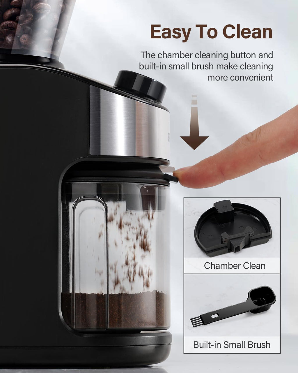 Electric Burr Coffee Grinder with 32 Grinding Sizes C838658