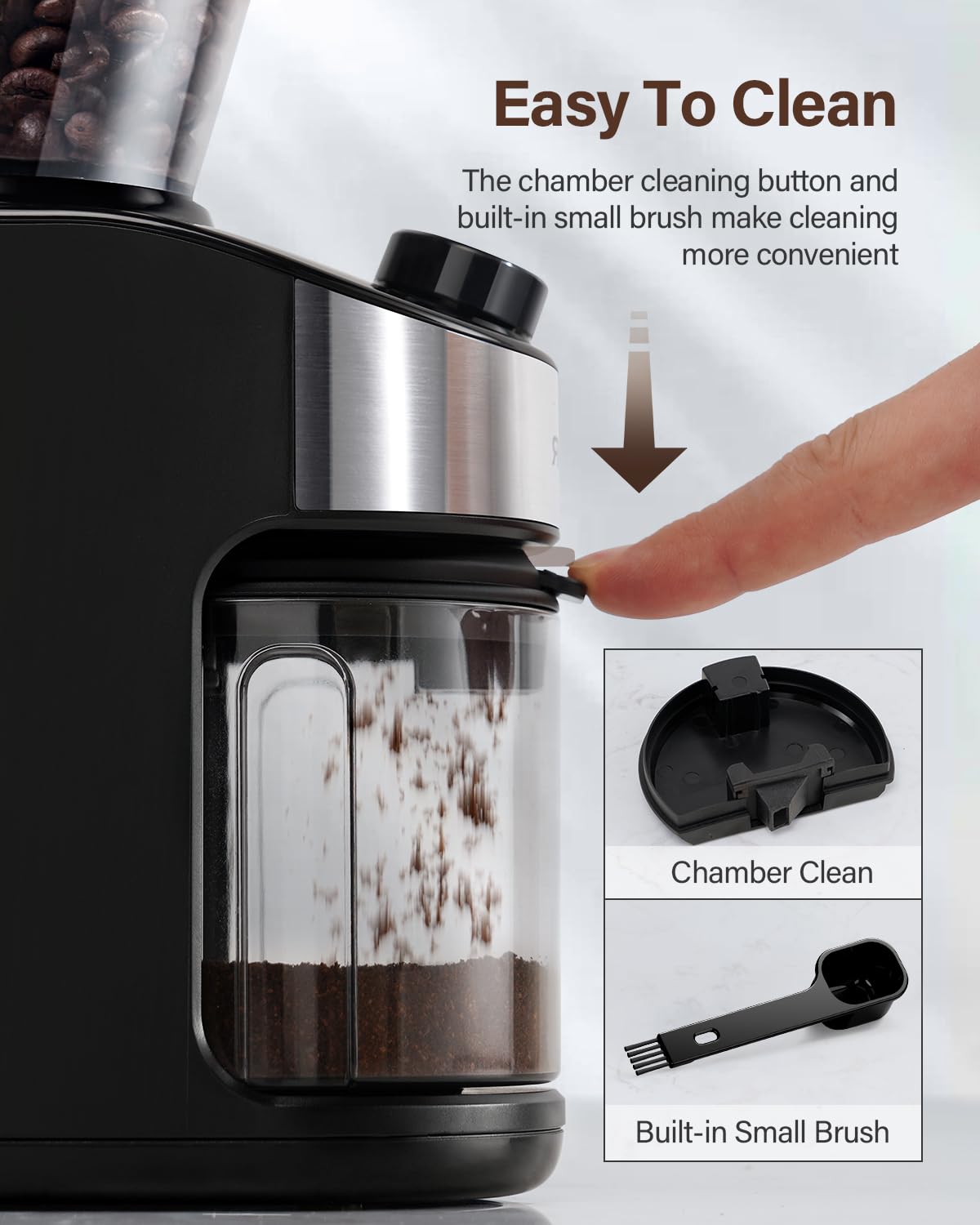 Electric Burr Coffee Grinder with 32 Grinding Sizes C838658