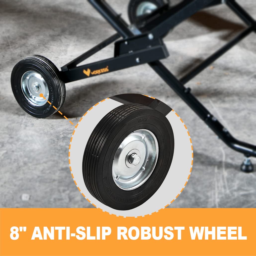 Portable Foldable Table Saw Stand with 8 Inch Wheels M301