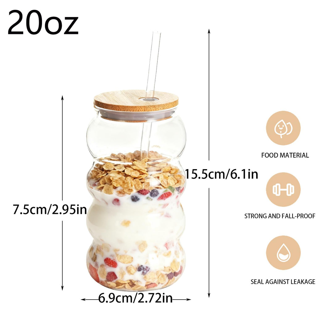 20oz Reusable Clear Plastic Tumbler with Lid and Straw, 6 Pack G1579