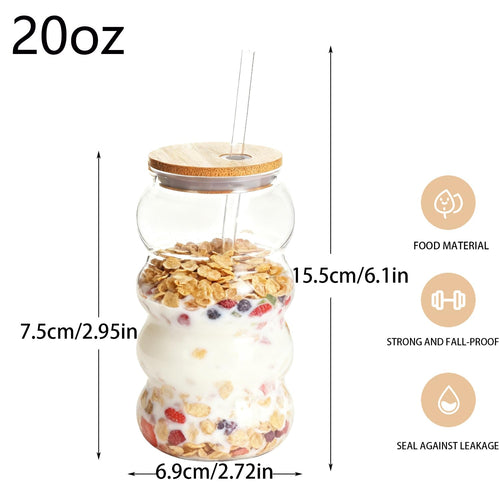 20oz Reusable Clear Plastic Tumbler with Lid and Straw, 6 Pack G1579