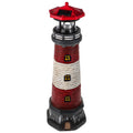 Solar Garden Lighthouse Statue, Waterproof Resin Outdoor Decor Light, 14.76 Inch Red Finish R837776