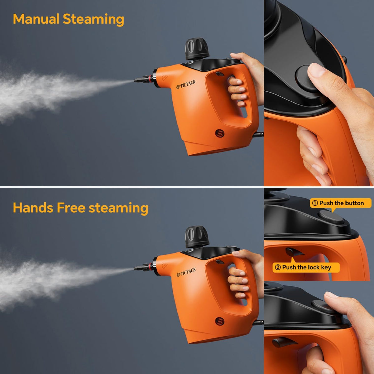 Handheld Steam Cleaner 500ML 16 PCS Orange H914
