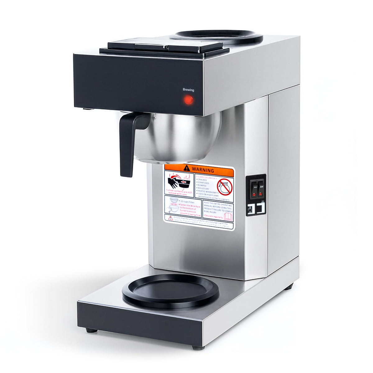 Commercial Pour Over Coffee Maker with 2 Warmers Y1030