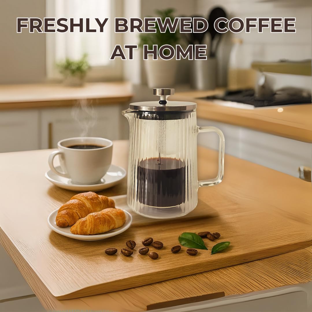 Glass French Press Coffee Maker 34oz O2517