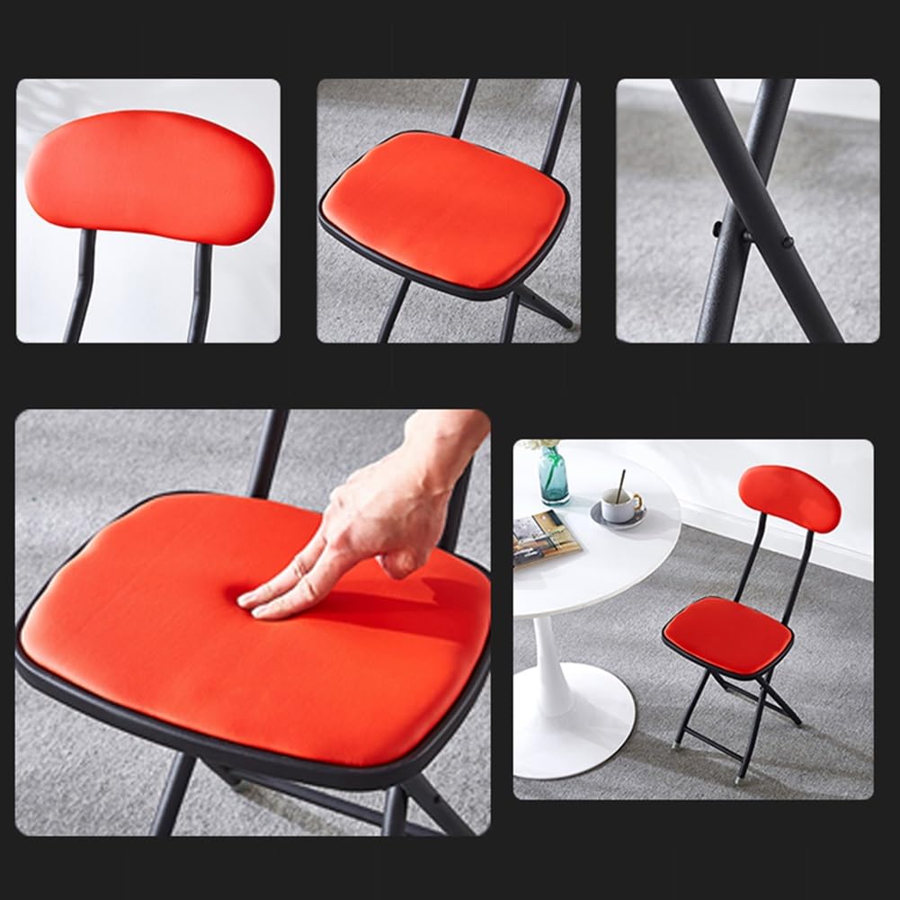 Folding Bar Stool with Backrest, 18 Inch Portable Stool with Footrest, Steel Frame Legs, Black D802004