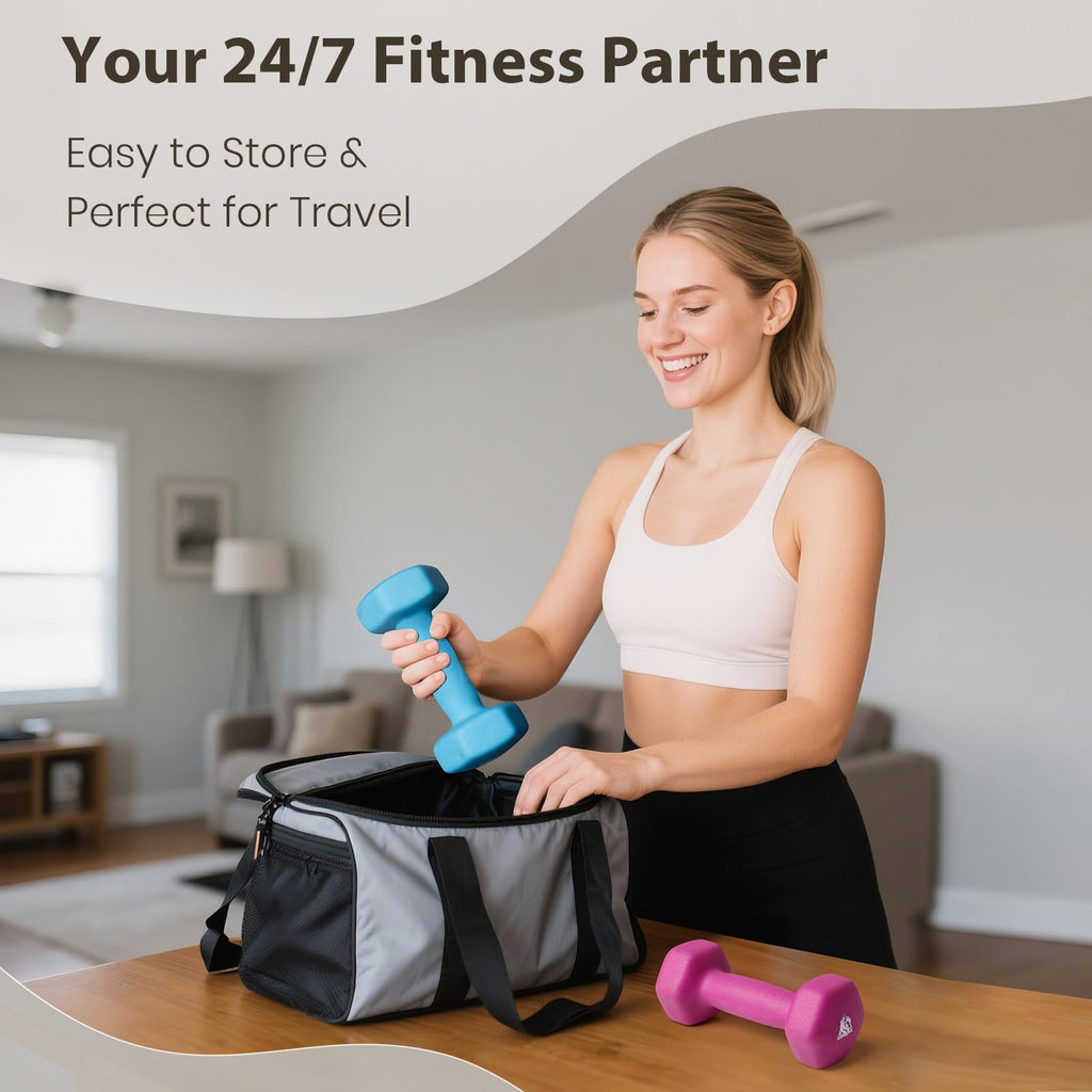 Set of 2 Neoprene Coated Hex Dumbbells G1975