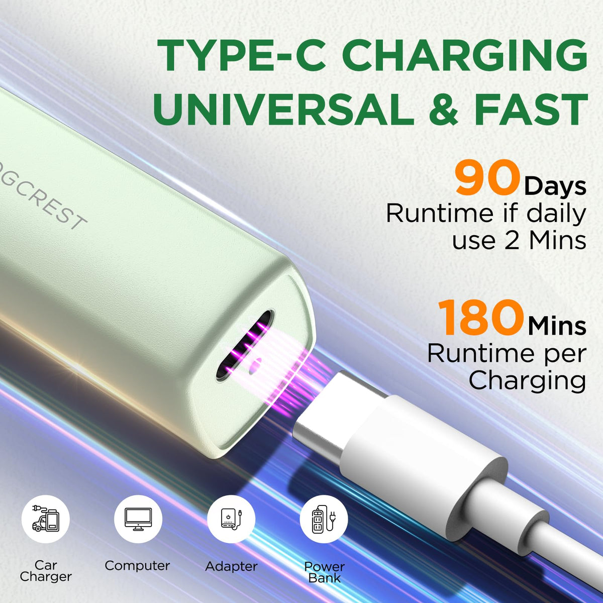 2 in 1 Rechargeable Facial Hair Remover & Eyebrow Trimmer J193