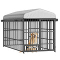 Black Dog Kennel with Cover and Feeding Bowls P9409