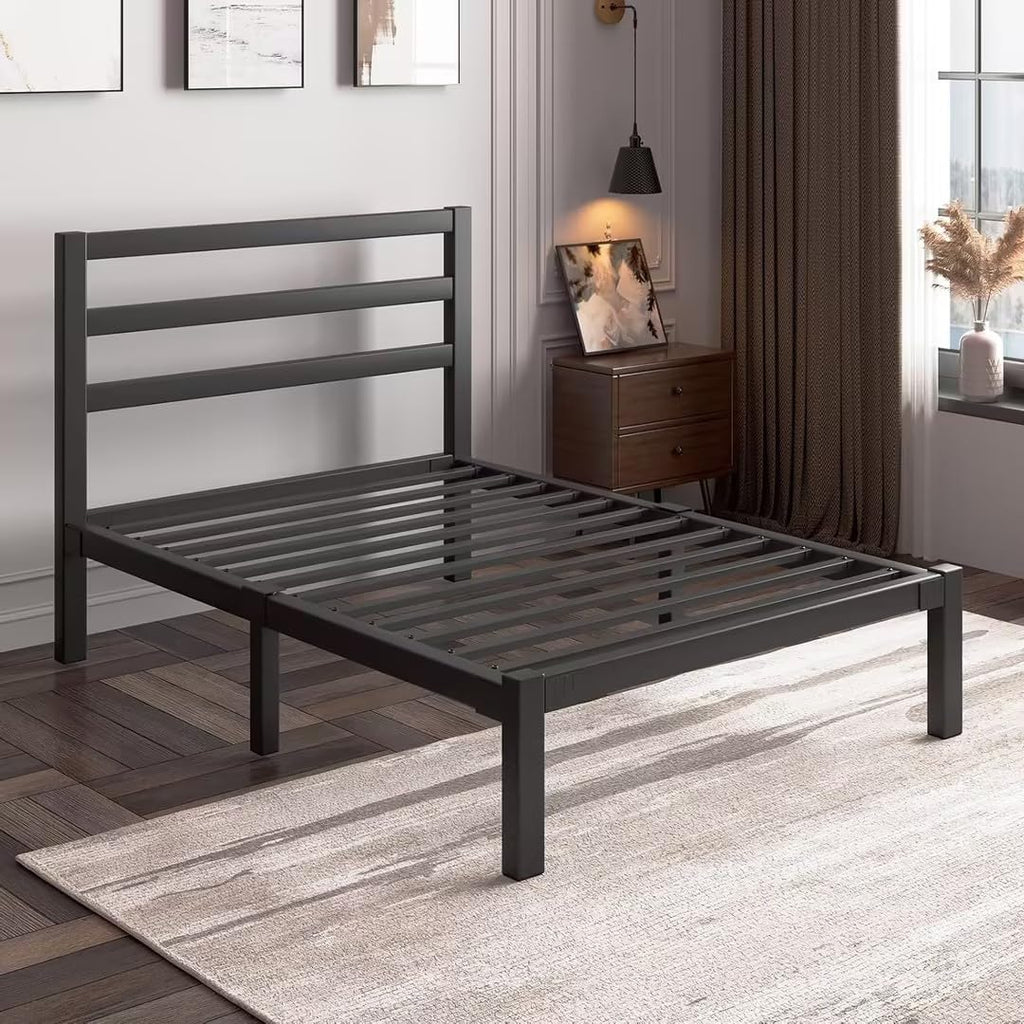Twin Size Black Metal Bed Frame with Headboard F712776
