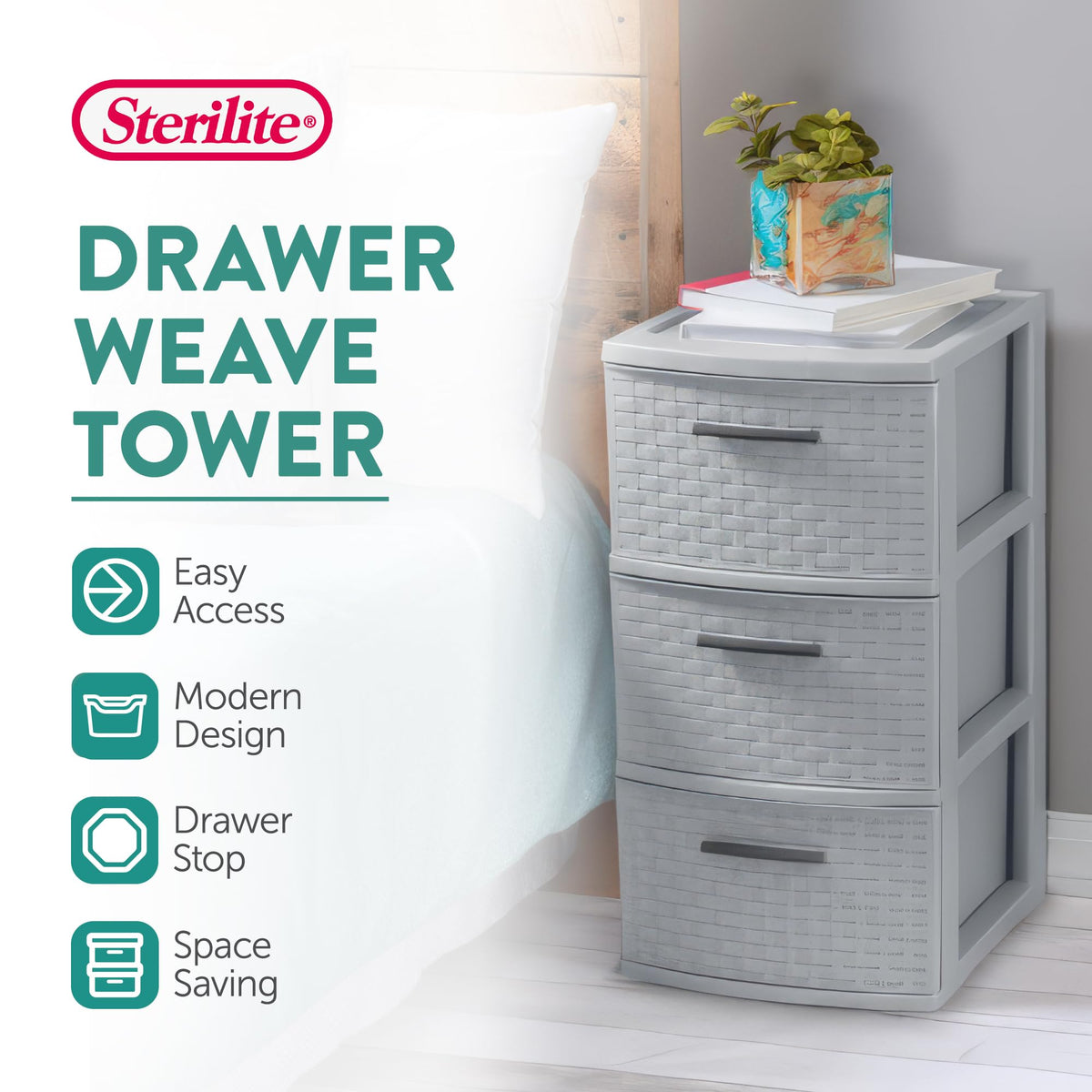 3-Drawer Storage Tower Unit 4-Pack X3135