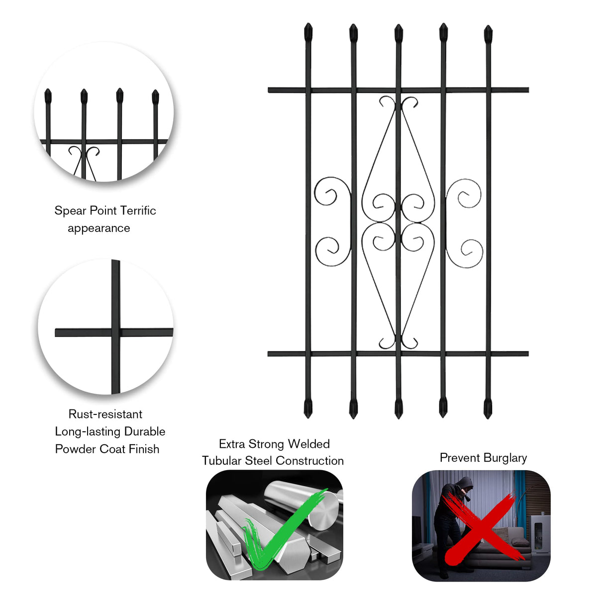 Black Window Bar Guard O98713