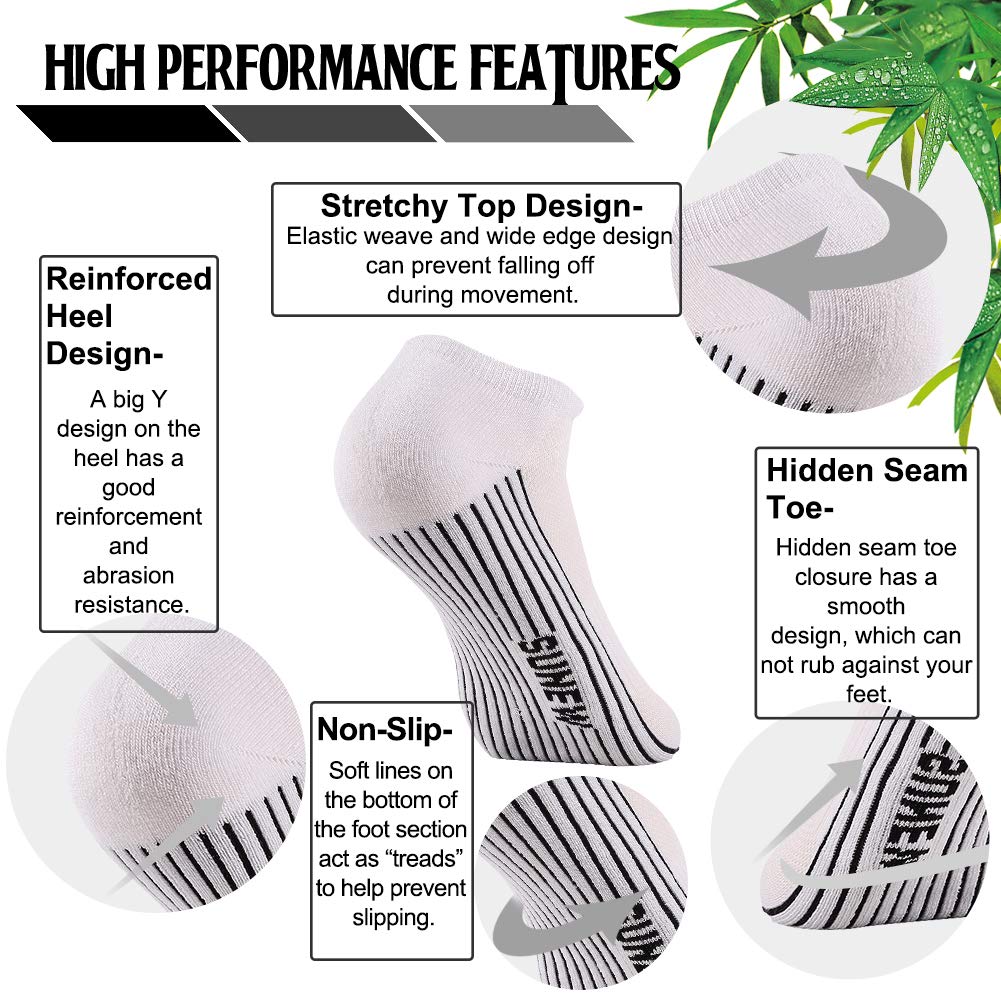 6 Pairs Viscose Bamboo Cushioned Ankle Socks J21526