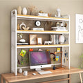 3-Tier Adjustable White Wooden Desktop Bookshelf R77647
