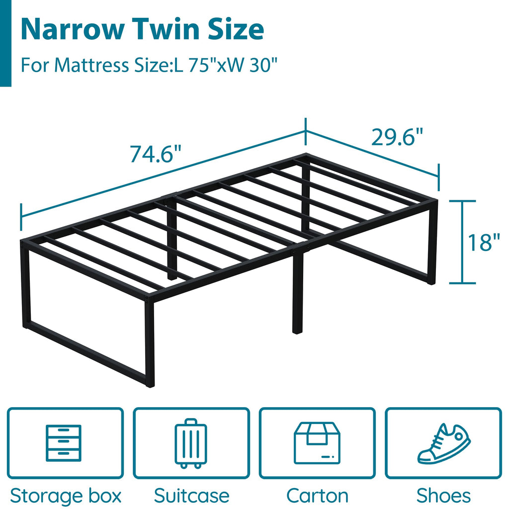 18 Inch Narrow Twin Metal Bed Frame G8653
