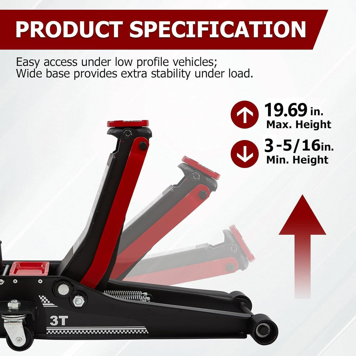 3 Ton Low Profile Steel Floor Jack H75194