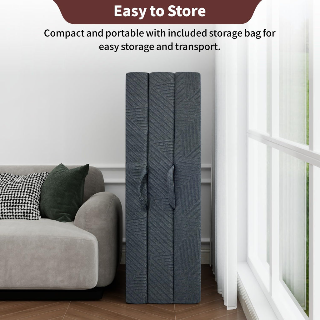 6 Inch Cooling Gel Memory Foam Trifold Mattress with Ice Silk Cover C2821