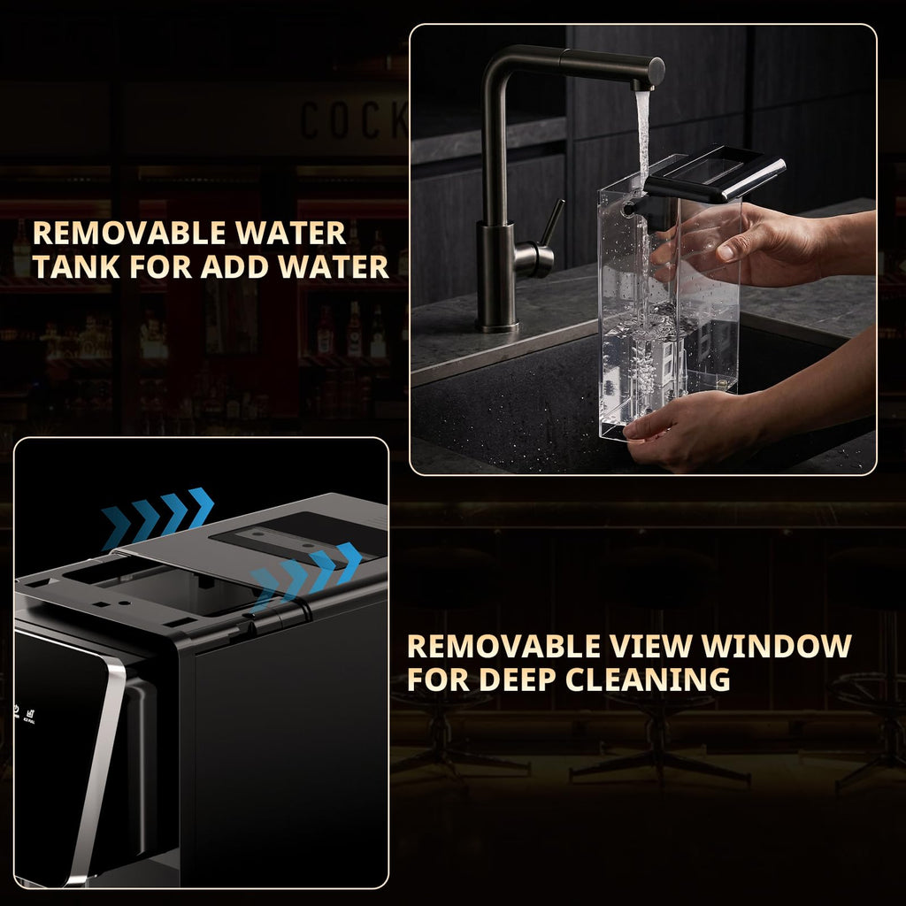 2-in-1 Countertop Ice Maker Machine with Water Dispenser, Black G4672