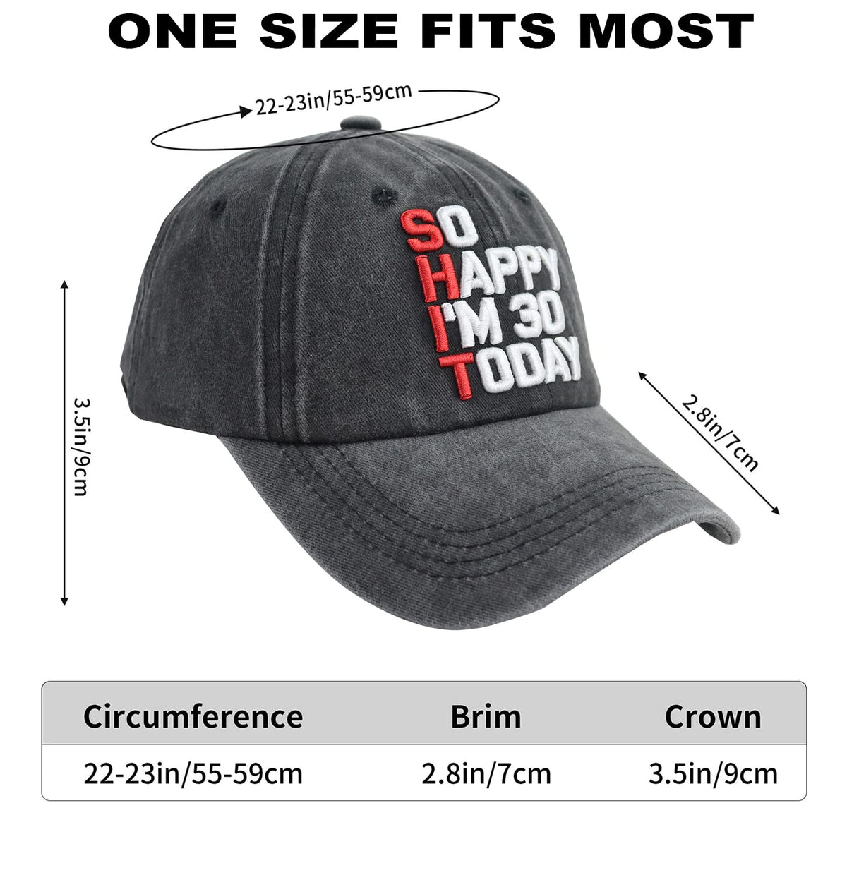 Adjustable Washed Embroidered Vintage Cotton Baseball Cap X30354